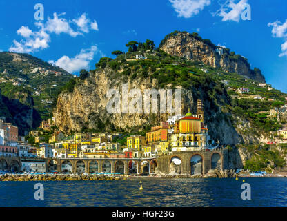 Blick auf die Küste von Amalfi, Positano, Ravello, Maiori, Amalfi. Region Kampanien, Italien Stockfoto