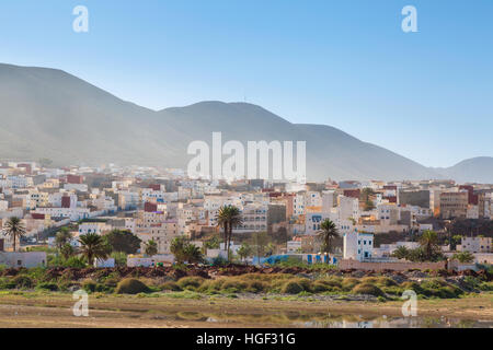 Blick auf die kleine Stadt Sidi Ifni im südwestlichen Teil von Marokko Stockfoto