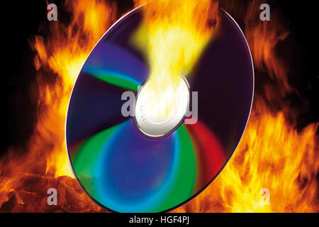 Symbol für das Brennen von CDs/DVDs Stockfoto