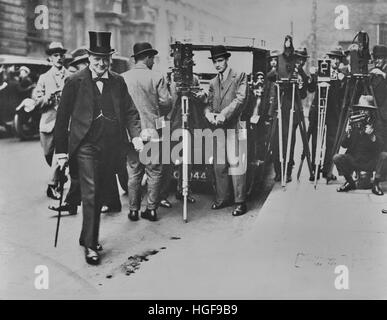 1907 Winston Churchill MP besucht seinen Wahlkreis Manchester Stockfoto