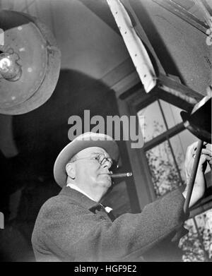 Churchill Malerei zu Hause in Chartwell.1940 Stockfoto