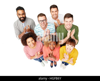 Internationale Gruppe von Glücklich lächelnde Menschen Stockfoto