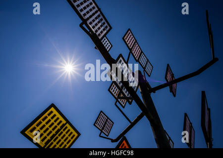 Sonnenkollektoren, Solarbaum, Ulmer Wohnviertel Solar City, Ulm, Stockfoto