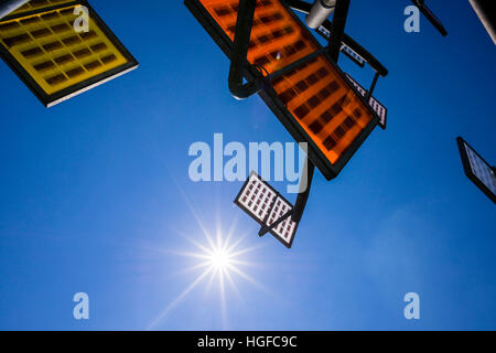 Sonnenkollektoren, Solarbaum, Ulmer Wohnviertel Solar City, Ulm, Stockfoto