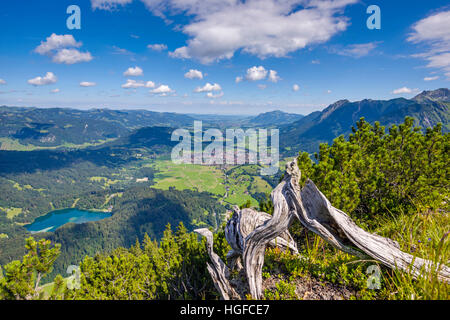 Panorama von der Illertal-Tal im Allgäu, Bayern Stockfoto