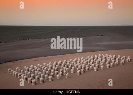 Strandkörbe am Strand, Sellin, Rügen, Mecklenburg-Vorpommern Stockfoto