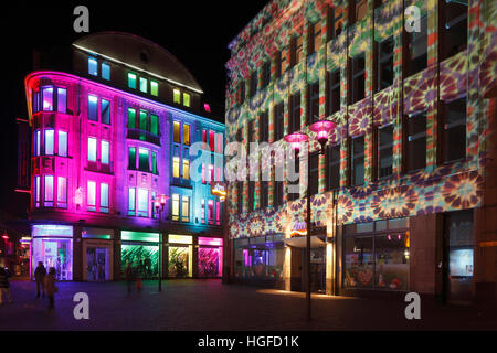 Zeigen Sie Licht Recklinghausen, Illumunation, Ruhrgebiet, Nordrhein-Westfalen, Stockfoto