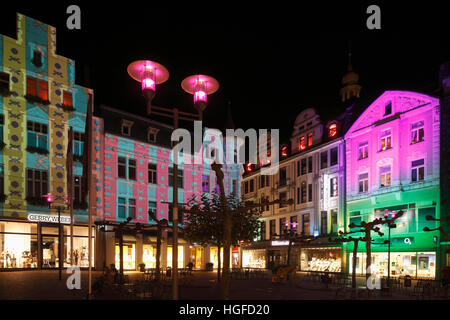 Zeigen Sie Licht Recklinghausen, Illumunation, Ruhrgebiet, Nordrhein-Westfalen, Stockfoto