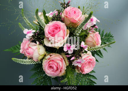 Blumenstrauß, Geburtstag Haufen, rosa, Rosen