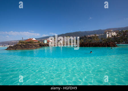 Puerto De La Cruz, Lago Martianez, Schwimmbad Stockfoto