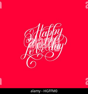 glückliche Liebe Tag handgeschriebenen Schriftzug Einladung zum Valentinstag h Stock Vektor