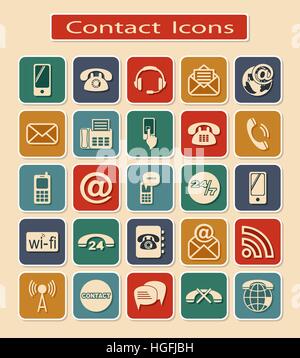 Set von Kontakt-Icons Stock Vektor
