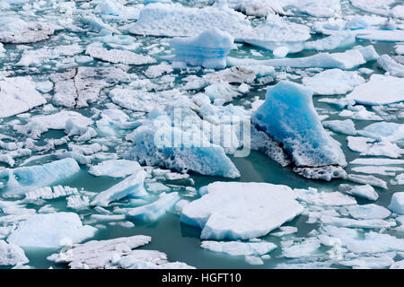 Eis gebrochen vom Gletscher Perito Moreno-Gletscher am Lago Argentino, El Calafate, Parque Nacional Los Glaciares, Patagonien, Argentinien, Südamerika Stockfoto