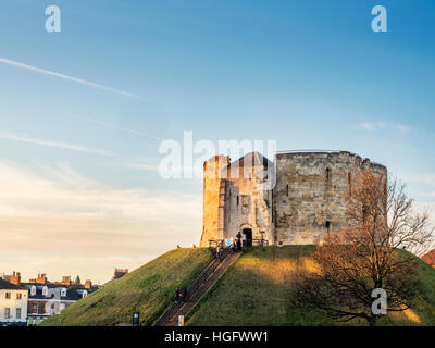 Cliffords Turm bei Sonnenuntergang Stadt York Yorkshire England Stockfoto