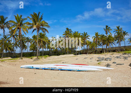 Anakena Beach, Osterinsel; Chile Stockfoto