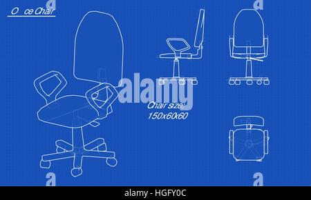 Weißer Stuhl Blaupause Stock Vektor