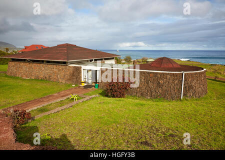 Museo Antropologico Padre Sebastian Engler, Osterinsel, Rapa Nui, Chile Stockfoto