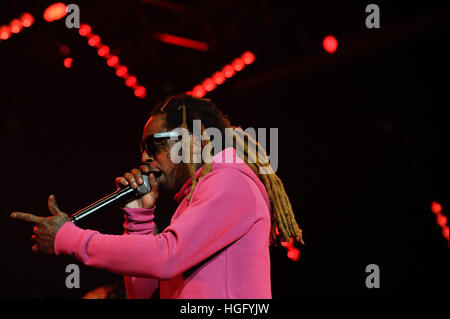 Hip-Hop-Legende Dwayne Michael Carter, Jr. führt aka Lil Wayne auf die Wette Erfahrung Konzert im Staples Center am 25. Juni 2016 in Los Angeles, Kalifornien. Stockfoto