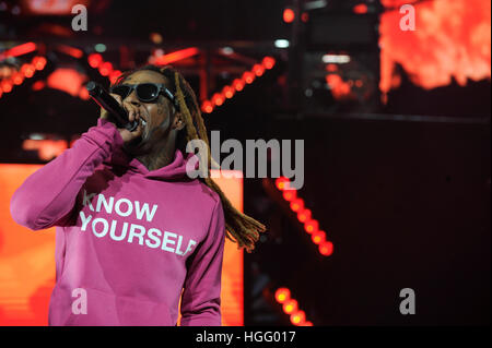 Hip-Hop-Legende Dwayne Michael Carter, Jr. führt aka Lil Wayne auf die Wette Erfahrung Konzert im Staples Center am 25. Juni 2016 in Los Angeles, Kalifornien. Stockfoto