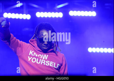 Hip-Hop-Legende Dwayne Michael Carter, Jr. führt aka Lil Wayne auf die Wette Erfahrung Konzert im Staples Center am 25. Juni 2016 in Los Angeles, Kalifornien. Stockfoto