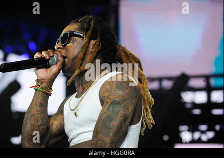 Hip-Hop-Legende Dwayne Michael Carter, Jr. führt aka Lil Wayne auf die Wette Erfahrung Konzert im Staples Center am 25. Juni 2016 in Los Angeles, Kalifornien. Stockfoto