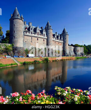 Josselin Burg, Bretagne, Frankreich Stockfoto