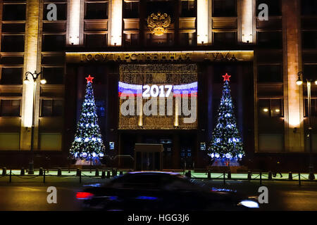Weihnachts-Dekoration von der Staatsduma der Russischen Föderation Stockfoto