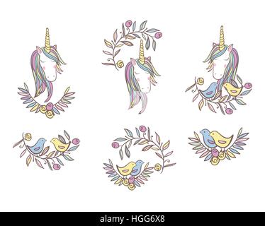Einhorn-Regenbogen-Muster Stock Vektor