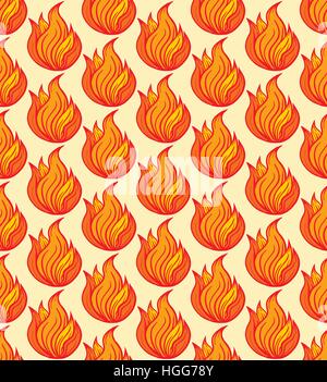 Feuer-Symbole nahtlose Muster. Vektor-Illustration. Stock Vektor