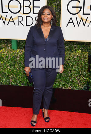 Los Angeles, Kalifornien, USA. 8. Januar 2017. Los Angeles, USA. 8. Januar 2017. Octavia Spencer 74. Annual Golden Globe Awards im Beverly Hilton in Los Angeles angekommen. 8. Januar 2017 © Gamma-USA/Alamy Live-Nachrichten Stockfoto