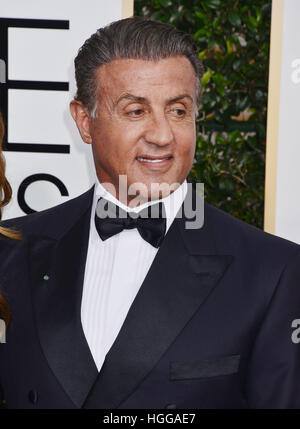 Los Angeles, Kalifornien, USA. 8. Januar 2017. Los Angeles, USA. 8. Januar 2017. Sylvester Stallone die 74. Annual Golden Globe Awards im Beverly Hilton in Los Angeles angekommen. 8. Januar 2017 © Gamma-USA/Alamy Live-Nachrichten Stockfoto