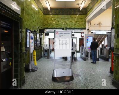 London, UK. 9. Januar 2017. U-Bahn-Streik betrifft Passagiere reisen am Montag, London, UK © Nastia M/Alamy Live-Nachrichten Stockfoto