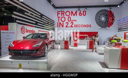 Detroit, USA. 9. Januar 2017. BREMBO blendet auf der North American International Auto Show 2017 in Detroit, MI. © über ZUMA ZUMA-Draht/Wire/Alamy Live News Stockfoto