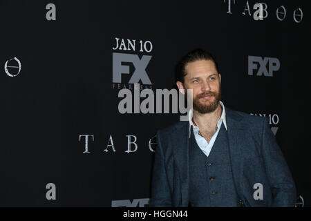 Los Angeles, Kalifornien, USA. 9. Januar 2017. Tom Hardy besucht die Premiere des FX 'Tabu' DGA Theater auf 9. Januar 2017 in Los Angeles, Kalifornien. Bildnachweis: MediaPunch Inc/Alamy Live-Nachrichten Stockfoto