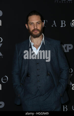 Los Angeles, Kalifornien, USA. 9. Januar 2017. Tom Hardy besucht die Premiere des FX 'Tabu' DGA Theater auf 9. Januar 2017 in Los Angeles, Kalifornien. Bildnachweis: MediaPunch Inc/Alamy Live-Nachrichten Stockfoto