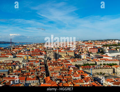 Portugal, Lissabon, Stadtbild betrachtet von Sao Jorge Castle. Stockfoto