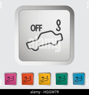 Schleppen Sie auswärts Alarm aus. Einzelnes Symbol. Vektor-Illustration... Stock Vektor