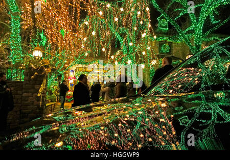 Weihnachtsbeleuchtung Brooklyn New York Stockfoto