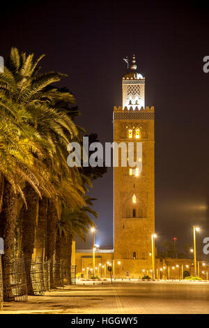 Minarett der Koutoubia-Moschee, Marrakesch, Marokko Stockfoto