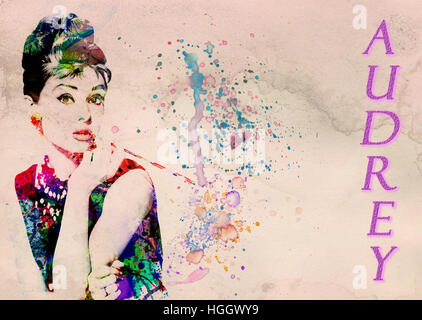 Film-Ikone Audrey Hepburn. Stockfoto