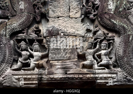 Banteay Samré ist ein Tempel in Angkor, befindet sich östlich der Ost-Baray. Unter Suryavarman II und Yasovarman II im frühen 12. Jahrhundert erbaut, ist es ein Hindu-Tempel in Angkor Wat-Stil. (Angkor Komplex verschiedene archäologische Hauptstädte Khmer Reich 9-15. Jahrhundert Angkor, Kambodscha) Stockfoto