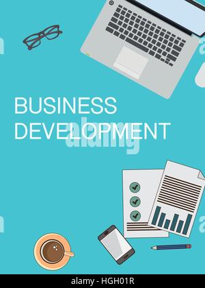 Draufsicht auf ein Business-Tabelle-poster Stock Vektor