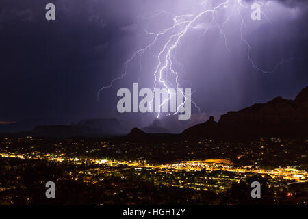 Gewitter in Sedona, Arizona Stockfoto