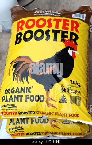 Eine Tasche von australischen gemacht Rooster Booster pflanzlichen Bio-Dünger Stockfoto