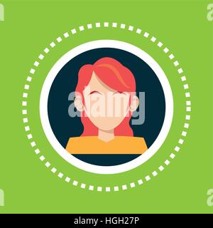 Figur Mädchen rote Haare social-media Stock Vektor