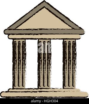 Zeichnung Aufbau Bank Bürostruktur Stock Vektor
