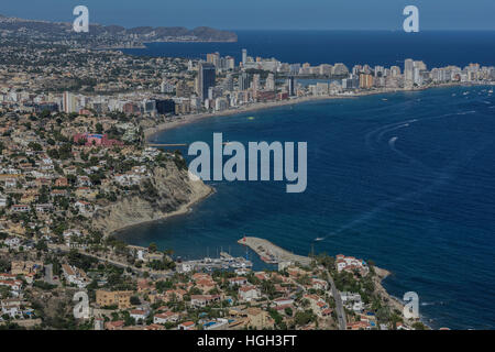 Ansicht von Calp, Alicante, Costa Blanca, Spanien Stockfoto