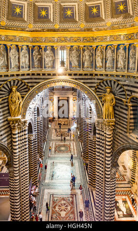 Interieur, Dom von Siena, Cattedrale di Santa Maria Assunta, Siena, Toskana, Italien Stockfoto