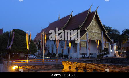 Wat Chedi Luang buddhistischen Tempel Chang Mai, Thailand Stockfoto