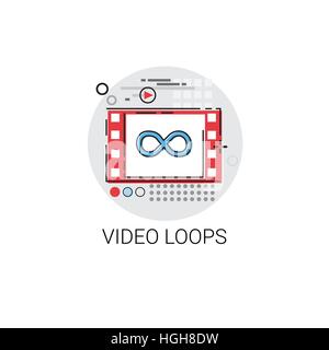 Video-Loops Player Multimedia-Symbol Stock Vektor